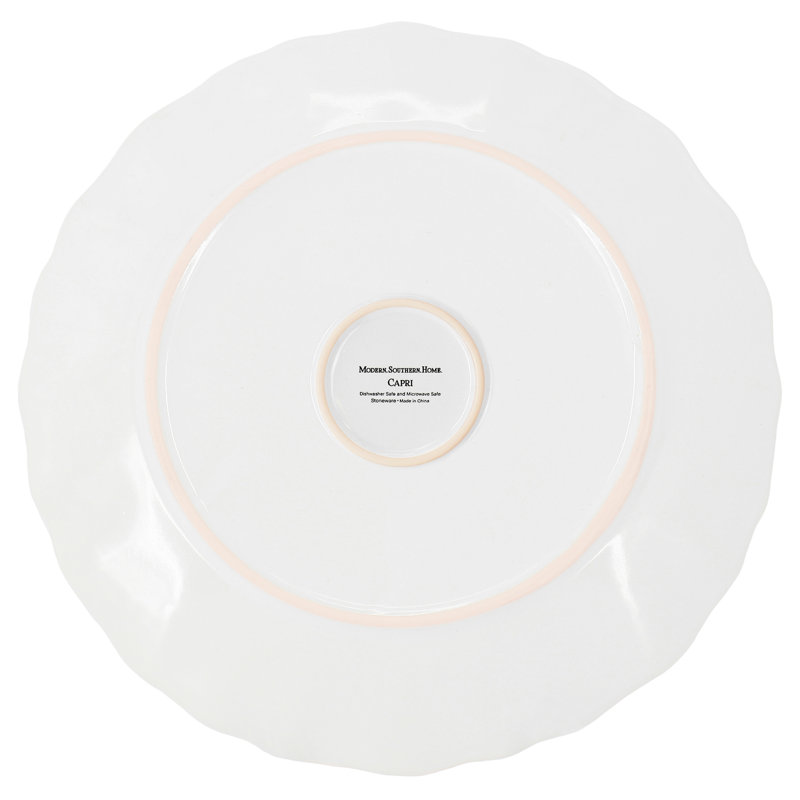 Gibson Modern Southern Home Capri 6 Piece 11 Inch Stoneware Embossed